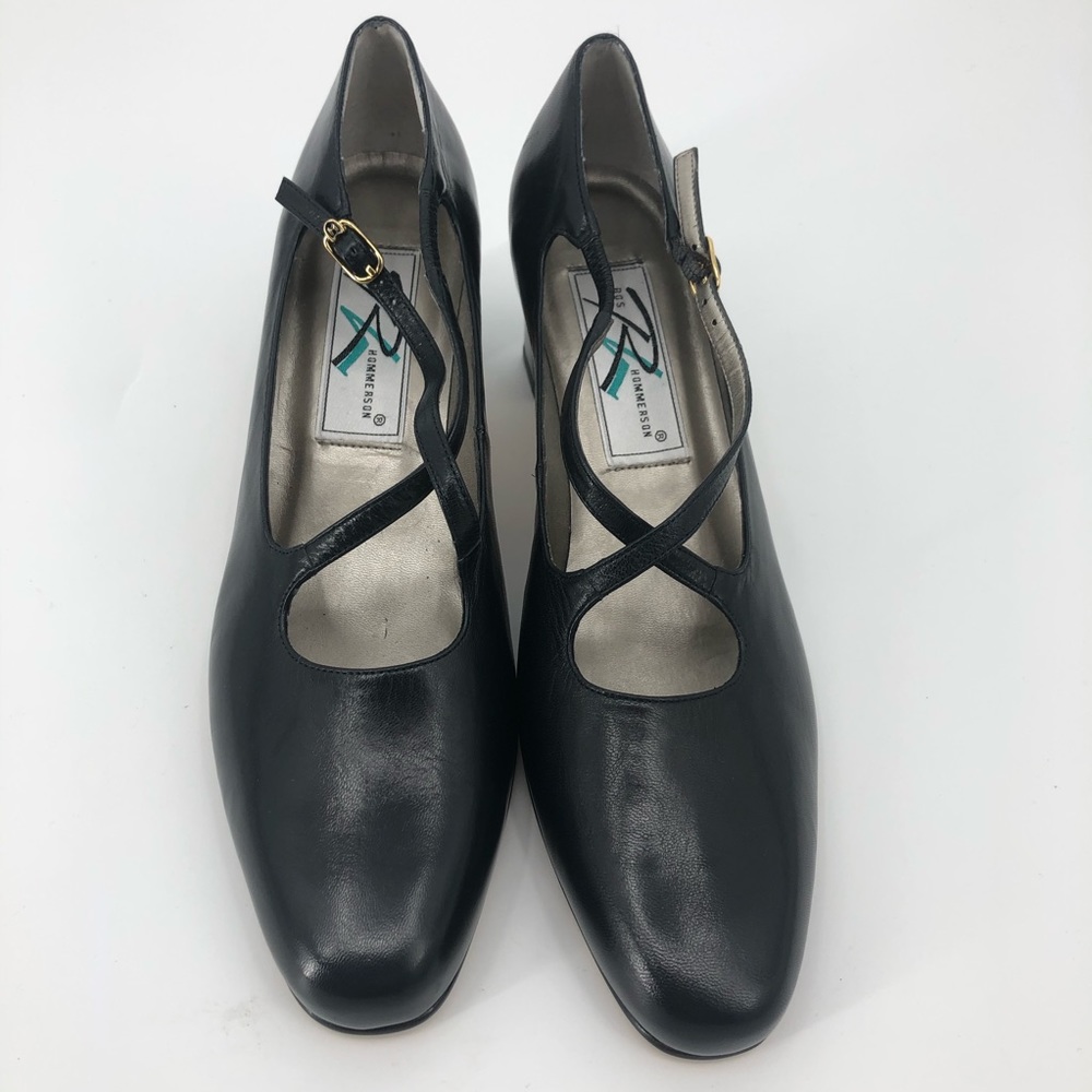 Ros Hammerson Leather Cross Strap Heels Women’s 9
